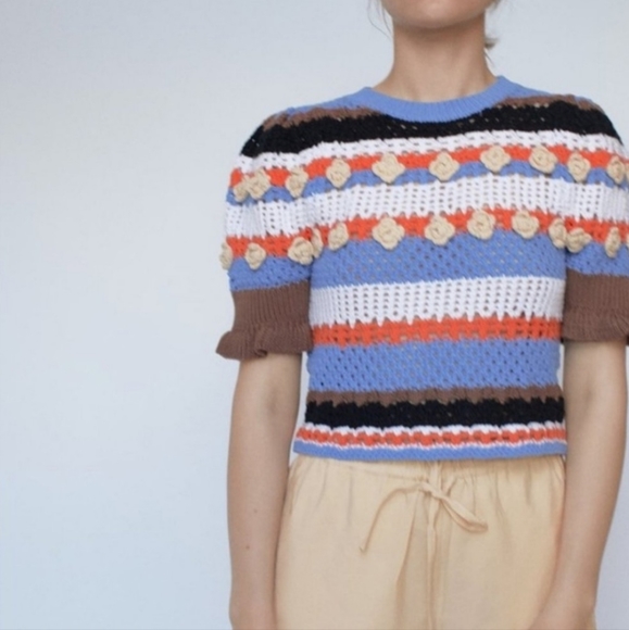 Zara crochet knit sweater - Picture 2 of 6